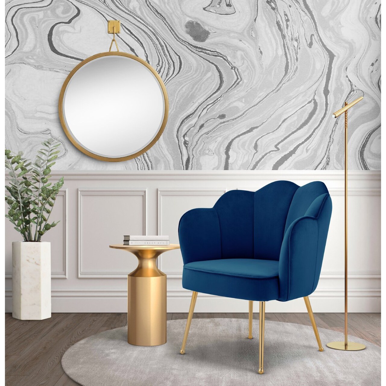 Scalloped discount chair velvet